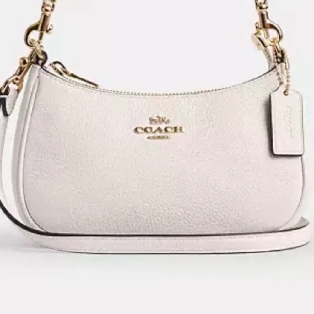 Coach mini Teri Cream Crossbody Bag with Gold Accents